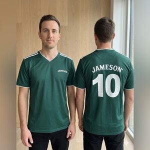 Green Jameson Jersey - Sport Best Fashion - Irish Whiskey Soccer V-Neck  X-Large